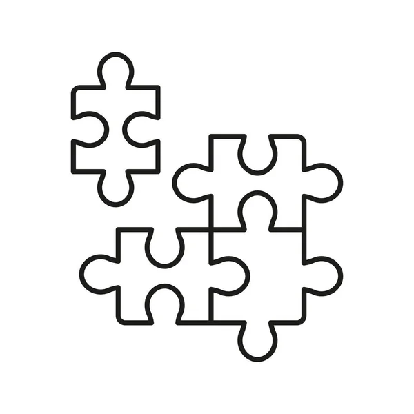 Bulmaca Parçaları, Takım Çalışması, Mantık Oyunu, Fikir Özeti Simgesi. Jigsaw Meydanı Doğrusal Pictogram ile uyuşuyor. Çözüm, Kombinasyon, Meydan Okuma Çizgisi İşareti. Düzenlenebilir Vuruş. İzole Vektör İllüstrasyonu.