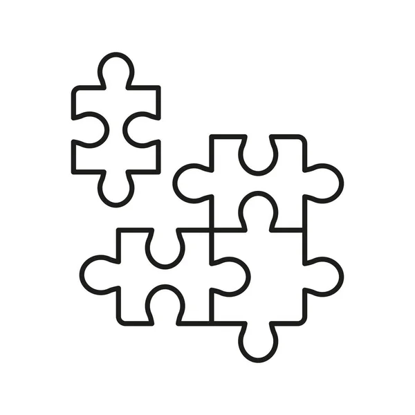 Pièces Puzzle Travail Équipe Jeu Logique Icône Contour Idée Jigsaw Illustrations De Stock Libres De Droits
