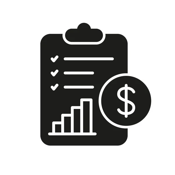 Skattebokföring Siluett Ikonen Ekonomisk Budget Pengar Rapport Urklipp Symbol Finansiering — Stock vektor