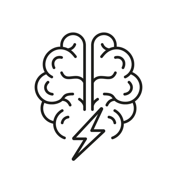 Brainstorming Intellectual Process Symbol 브레인 아이콘 인간의 뇌에는 라이트닝 라이어 — 스톡 벡터