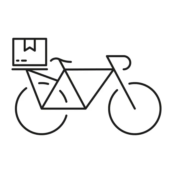 Icono Línea Servicio Entrega Bicicletas Pictograma Envío Bicicletas Envío Rápido — Vector de stock