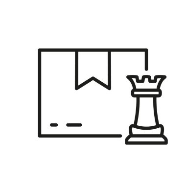 Teslimat Hizmeti Strateji Hattı Simgesi. Ticari Stratejik Plan, Sevkiyat Lojistik Çizgisel Piktogram. Nakliye Çözüm Ana Hattı Sembolü. Posta Planlama İşareti. Düzenlenebilir Vuruş. İzole Vektör İllüstrasyonu.