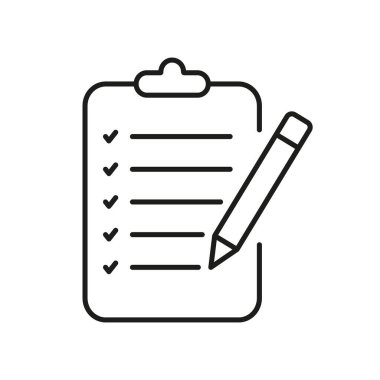 Kalem Satırı Simgesi ile Kağıt Belgesi. Kontrol Listesi Doğrusal Pictogram yaz. İş Sözleşmesi Sayfa Özeti Sembolü. Dosya Tabelasına imza at. Düzenlenebilir Vuruş. İzole Vektör İllüstrasyonu.