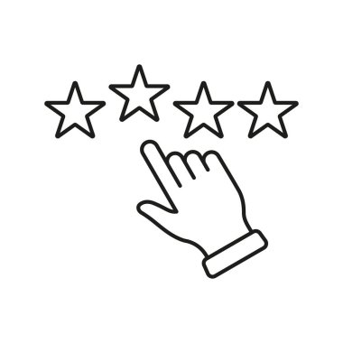 Müşteri Geribildirim Hattı Simgesi. Lineer Pictogram sıralanıyor. Müşteri Teftiş Ana Hattı Sembolü. Rate için tıklayın, İyi Kalite İşareti. Tüketici Tecrübesi. Düzenlenebilir Vuruş. İzole Vektör İllüstrasyonu.