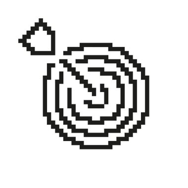 Arrow Pixelated Icon ile Bullseye Target. Piksel Sanat Hassasiyet ve Hedef Başarı Sembolü. Odaklan ve Başarı. İzole Vektör İllüstrasyonu.