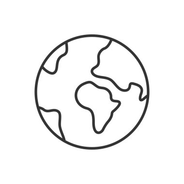 Ekoloji Gezegeni Çizgi Simgesi. Dünya Doğa Bakımı Konsepti. Eko Global Pictogram. Dünya Taslak Simgesi. Çevresel koruma. Düzenlenebilir Vuruş. İzole Vektör İllüstrasyonu.