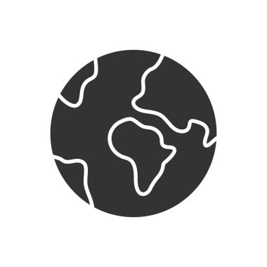 Ekoloji Gezegeni Siluet Simgesi. Dünya Doğa Bakımı Konsepti. Eko Global Pictogram. Dünya Kabartma Simgesi. Çevresel koruma. İzole Vektör İllüstrasyonu.