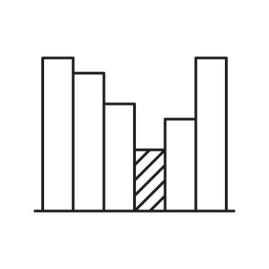 Bar Çizelgesi Simgesi. Veri Analizi, İş Büyümesi ve İstatistiksel Temsil Sembolü. Finansal Performans İzleme. Düzenlenebilir Vuruş. İzole Vektör İllüstrasyonu.