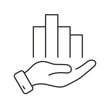 El Tutma Çubuğu Grafik Çizgisi Simgesi. Veri Analizi, İş Büyümesi ve Mali Yönetim Ana Hattı Sembolü. Yatırım Stratejisi ve Piyasa Eğilimleri. Düzenlenebilir Vuruş. İzole Vektör İllüstrasyonu.