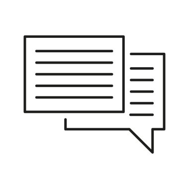 Sohbet Bubbles Hattı Simgesi. İletişim, Mesajlaşma ve Konuşma Ana Hattı Sembolü. Sosyal Etkileşme ve Çevrimiçi Sohbet. Düzenlenebilir Vuruş. İzole Vektör İllüstrasyonu.