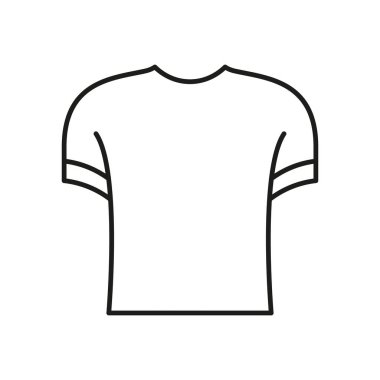Tişört Taslak Simgesi. Günlük giysiler, moda kıyafetleri ve kıyafet zorunlulukları sembolü. Temel Giyim Sunumu. Düzenlenebilir Vuruş. İzole Vektör İllüstrasyonu.