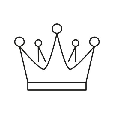 Crown Taslak Simgesi. Kraliyet, Liderlik ve Otorite Sembolü. Monarşi ve Asalet Temsilcisi. Düzenlenebilir Vuruş. İzole Vektör İllüstrasyonu.