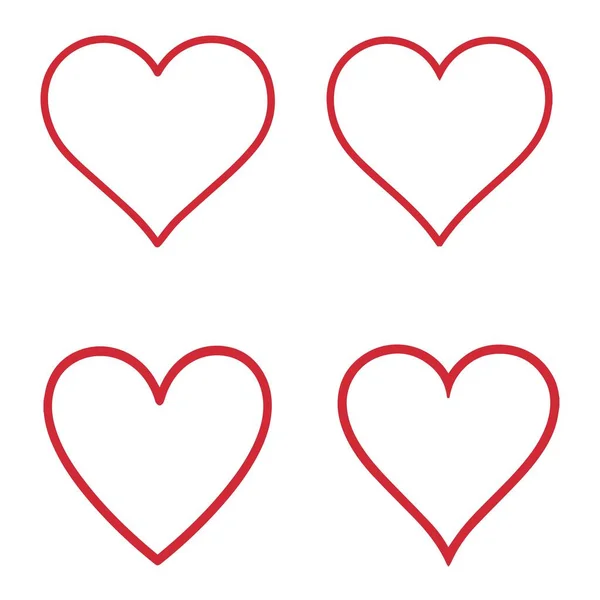 インクブラシの心を設定します ハートシンボル ハートアイコン 形のロゴ ロマンス バレンタイン バレンタイン ロマンチックな コンセプト カード — ストックベクタ