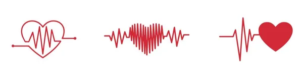 Sydämen Sykkeen Symboli Sydänkuvake Muotoinen Logo Ystäville Romanttinen Käsite Kortti — vektorikuva