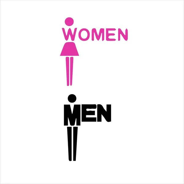 Toilet Toilet Symbool Vrouwen Mannen Teken Voor — Stockvector