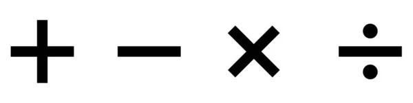 Grundlegendes Mathematisches Symbol Und Symbolsatz Mathe Symbol Gleich Symbol Zeichen — Stockvektor