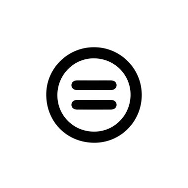 Eşittir sembol. Temel matematik sembolü işareti. Hesap makinesi düğmesi simgesi. Vektör olarak iş finans kavramı. izole.