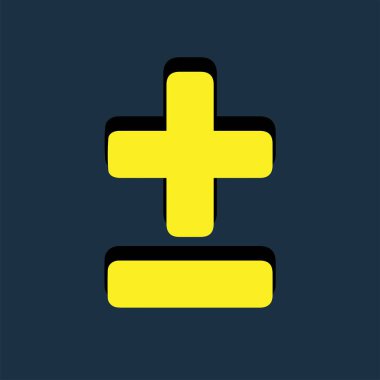 Artı ve eksi sembolleri. Temel matematik sembolü işareti. Hesap makinesi düğmesi simgesi. Vektör içinde simge iş finans kavramı eksi. koyu mavi arkaplanda izole.