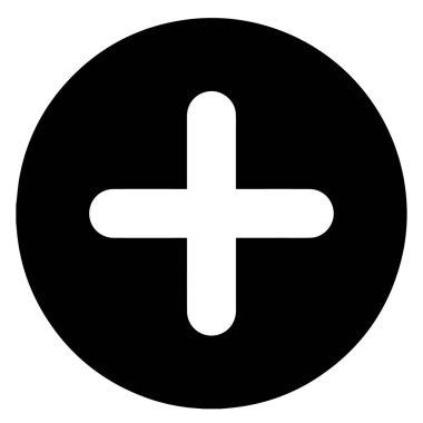 Artı sembol. Temel matematik sembolü işareti. Artı simge, Hesaplayıcı düğmesi simgesi. Vektör olarak iş finans kavramı. koyu arkaplanda izole.