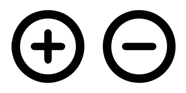 正负符号 基本数学符号符号 计算器按钮图标 在向量中减去图标业务财务概念 孤立的 — 图库矢量图片