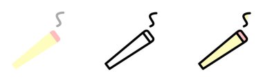 Cigarette, smoke vector icon in different styles. Line, color, filled outline.