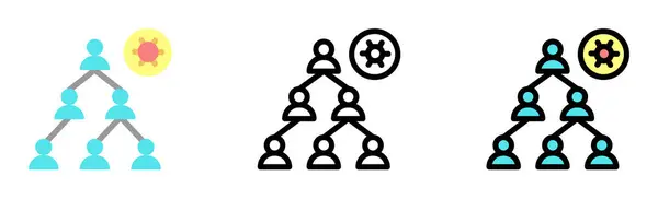 Infection, people, coronavirus vector icon in different styles. Line, color, filled outline