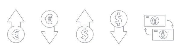 Para birimi, döviz kuru, bankacılık ve finans konularında simgeler veya piktogramlar