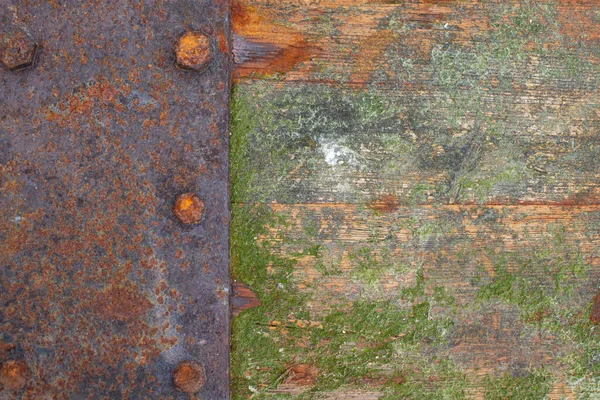 Zblízka Staré Rezavé Dřevo Kovové Desky Vhodné Pro Texturu Tapety — Stock fotografie