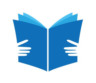 Bir kitabı tutan elleri gösteren vektör çizimi