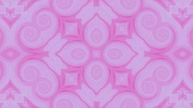 Pembe beyaz kaleydoskopik animasyon arka planı. 4k çözünürlük 2B arkaplan