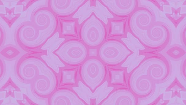 Pink White Kaleidoscopic Animation Background Resolution Backdrop — Stockvideo