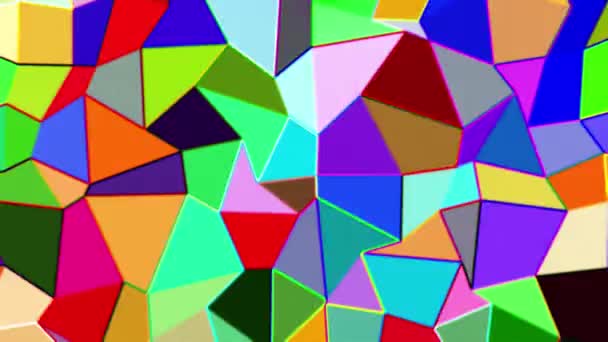 Low Poly Colorful Trapezium Shape Color Transition Background Resolution Backdrop — Vídeo de Stock