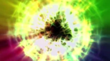 Kaleidoscope gradient color spark with ray animation. 4k resolution 2D backdrop