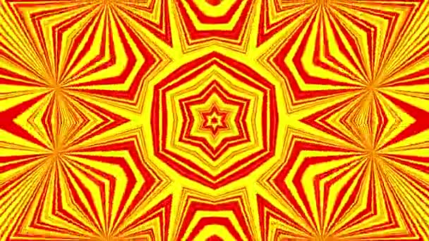 Red Yellow Kaleidoscope Motion Animation Effect Footage Rendering — Wideo stockowe