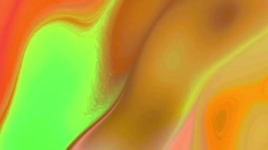 Green orange fluid chemical gradient effect animation. 4k footage PC 2D rendering