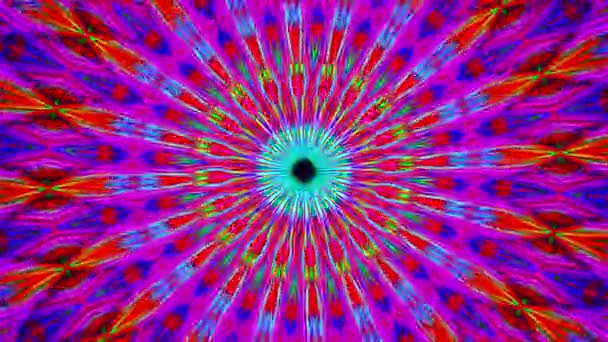 Colorful Radial Center Kaleidoscope Background Animation Footage Rendering — Stockvideo