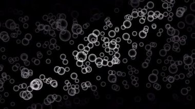 Black bubble in light go up animation. 4k footage PC 2D rendering