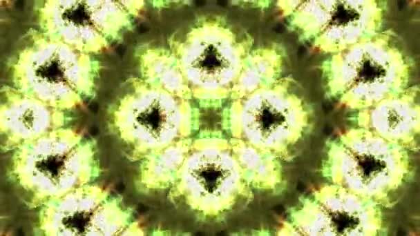 Yellow Mirror Kaleidoscope Animation Background Footage Rendering — Video