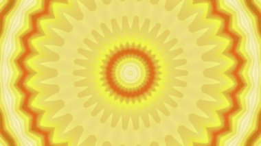 Circular yellow gradient kaleidoscope pattern background. 4k resolution 2D backdrop