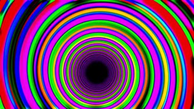 Colorful circular pattern of tunnel animation background. 4k resolution 2D backdrop