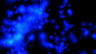 Blue fractal noise in dark background animation. 4k resolution 2D backdrop