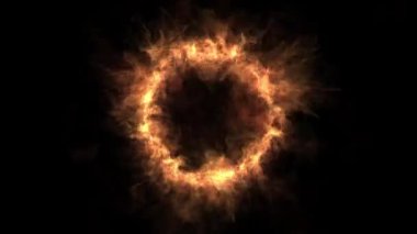 Circular fire flame burning effect animation. 4k resolution 2D backdrop