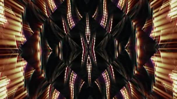 Fast Motion Dark Ray Kaleidoscope Background Resolution Backdrop — стоковое видео
