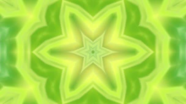 Green Kaleidoscope Soft Pattern Animation Resolution Backdrop — Vídeos de Stock