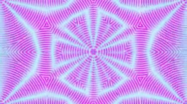 Purple and blue glow kaleidoscopic line animation. 4k resolution 2D backdrop