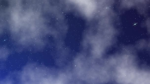 暗い青空のアニメーション効果の上に白い雲 4K分解能2D背景 — ストック動画