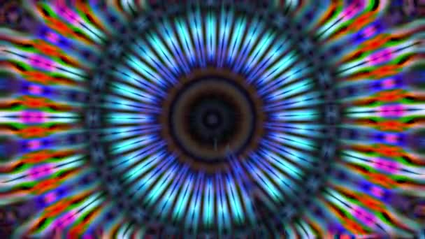 Kaleidoscopic Glow Flower Pattern Animation Resolution Backdrop — Stockvideo