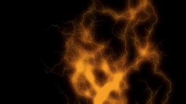 Orange thunder energy animation background. 4k resolution 2D backdrop