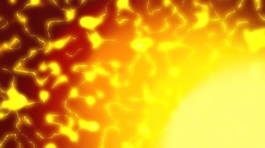 Sarı elektrik ile güneş parlaması etkisi. 2B bilgisayar hazırlama tasarımı