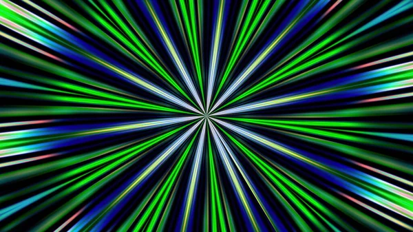 绿线到中心万花筒背景 2D计算机渲染设计 — 图库照片